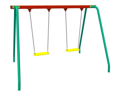 Гойдалка подвійна. Металеві стійки - фото 1