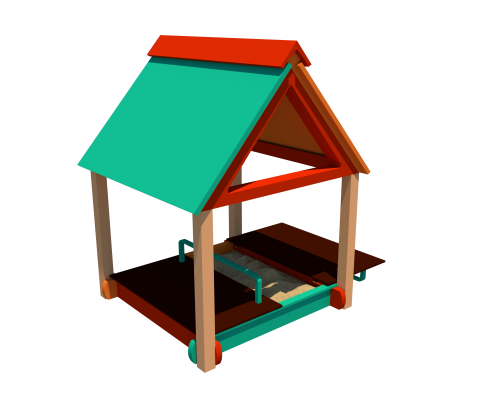 Пісочниця з навісом і кришкою - фото 1