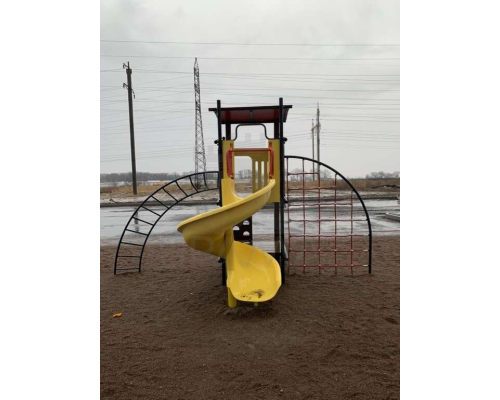 Комплекс дитячий спортивно - ігровий "ВЕЖА" з гвинтовим пластиковим спуском - фото 6