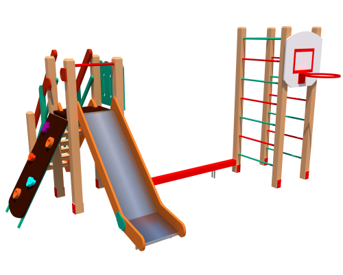 Комплекс дитячий спортивно -ігровий "Кенгурятко з гіркою" - фото 1