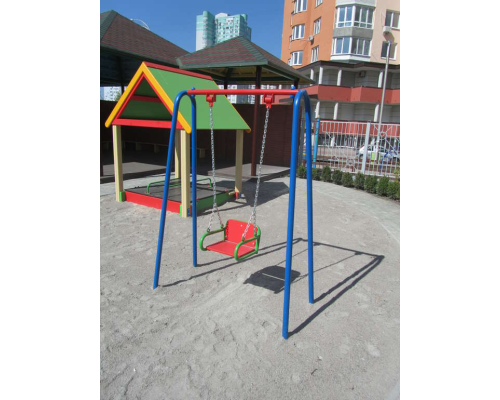 Гойдалка одинарна. Металеві стійки - фото 2 Гойдалка одинарна. Металеві стійки - фото 2