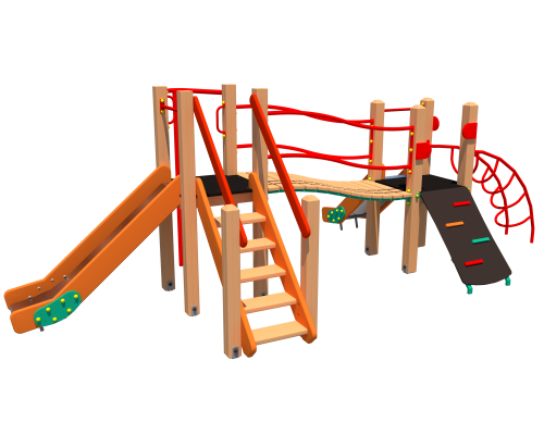Комплекс дитячий спортивно -ігровий &laquo;Дві башти&raquo; з двома спусками різнорівневими - фото 1