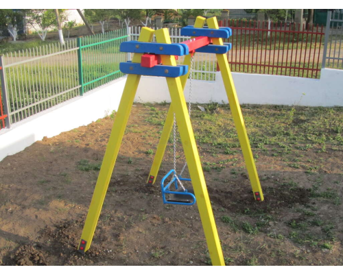 Гойдалка одинарна. Дерев'яні стійки - фото 3