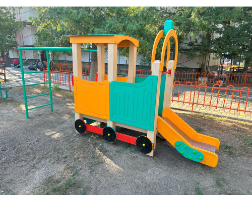 Потяг дитячий ігровий з рукоходом та кільцями - фото 4