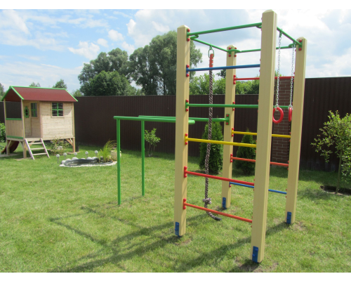 Стінка шведська з канатом, брусами та турніком - фото 2 Стінка шведська з канатом, брусами та турніком - фото 2