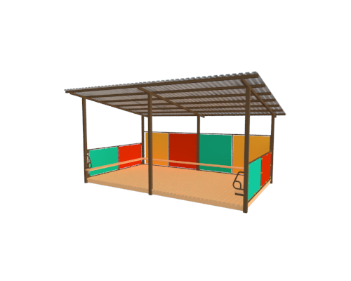 Навіс тіньовий Веселка з підлогою та лавками - фото 1