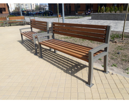 Лавка паркова зі спинкою, антивандальна - фото 3