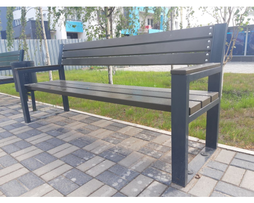 Лавка паркова зі спинкою, антивандальна - фото 2 Лавка паркова зі спинкою, антивандальна - фото 2