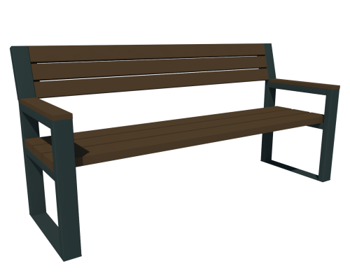 Лавка паркова зі спинкою, антивандальна - фото 1 Лавка паркова зі спинкою, антивандальна - фото 1