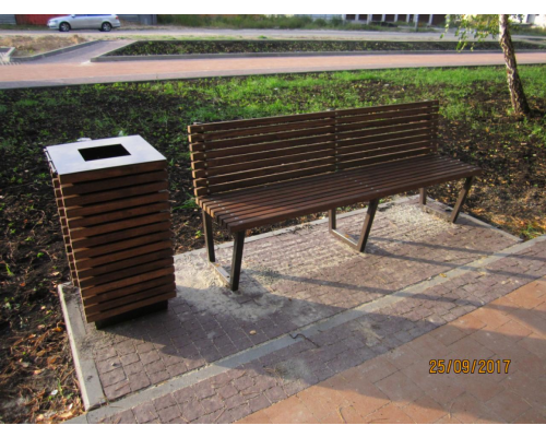 Лавка паркова зі спинкою, антивандальна - фото 2