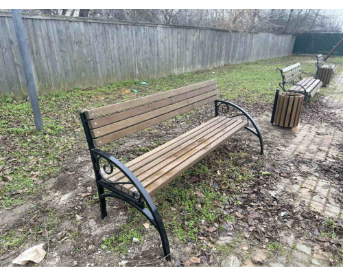 Лавка паркова з кованими  елементами - фото 4