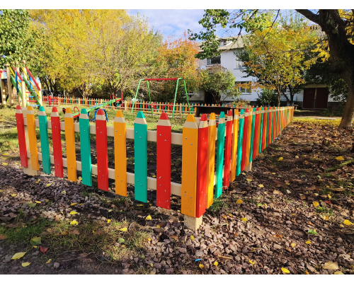 Огорожа &quot;Кольорові Олівці&quot; зі стійками - фото 7