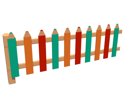 Огорожа "Кольорові Олівці" зі стійками - фото 1 Огорожа "Кольорові Олівці" зі стійками - фото 1