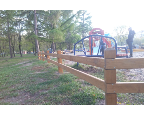 Огорожа зі стійками (блок 2м, 2 бруса). - фото 3 Огорожа зі стійками (блок 2м, 2 бруса). - фото 3