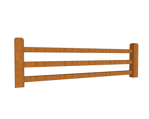 Огорожа зі стійками (блок 2 м, 3 бруса). - фото 1