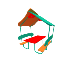 Стіл з лавами та навісом