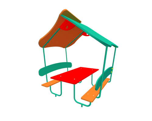 Стіл з лавами та навісом - фото 1 Стіл з лавами та навісом - фото 1