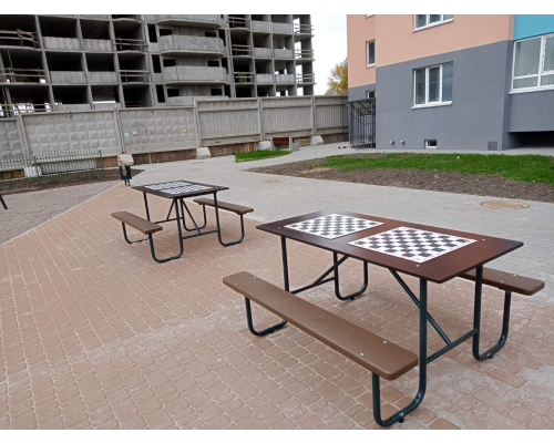 Стіл для гри вшахи та шашки на дві дошки - фото 2