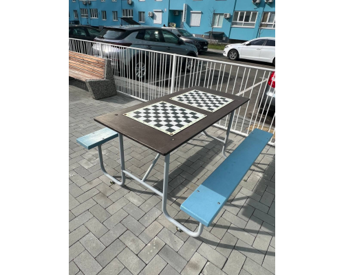 Стіл для гри вшахи та шашки на дві дошки - фото 3