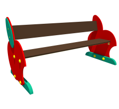 Лавка дитяча "Яблучко" зі спинкою
