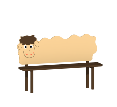 Лавка дитяча "Баранчик" зі спинкою Лавка дитяча "Баранчик" зі спинкою