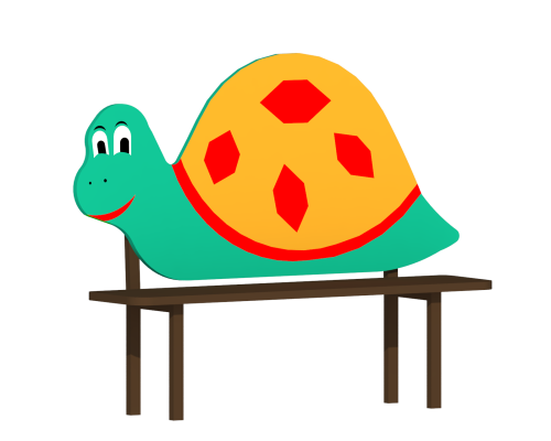 Лавка дитяча "Черепаха" зі спинкою - фото 1 Лавка дитяча "Черепаха" зі спинкою - фото 1