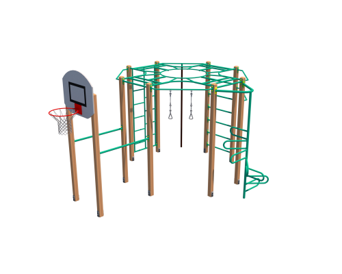Комплекс дитячий спортивно - ігровий "Лідер-2" з баскетбольним щитом. - фото 1 Комплекс дитячий спортивно - ігровий "Лідер-2" з баскетбольним щитом. - фото 1