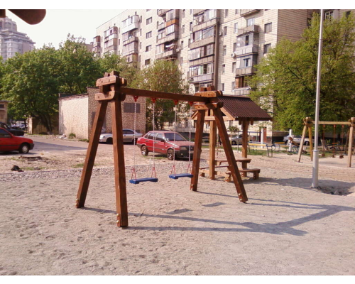 Гойдалка подвійна. Дерев'яні стійки - фото 4 Гойдалка подвійна. Дерев'яні стійки - фото 4