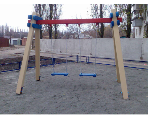 Гойдалка подвійна. Дерев'яні стійки - фото 2 Гойдалка подвійна. Дерев'яні стійки - фото 2