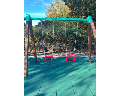 Гойдалка подвійна. Дерев'яні стійки - фото 3